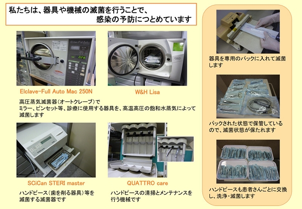 私たちは感染の予防につとめています。